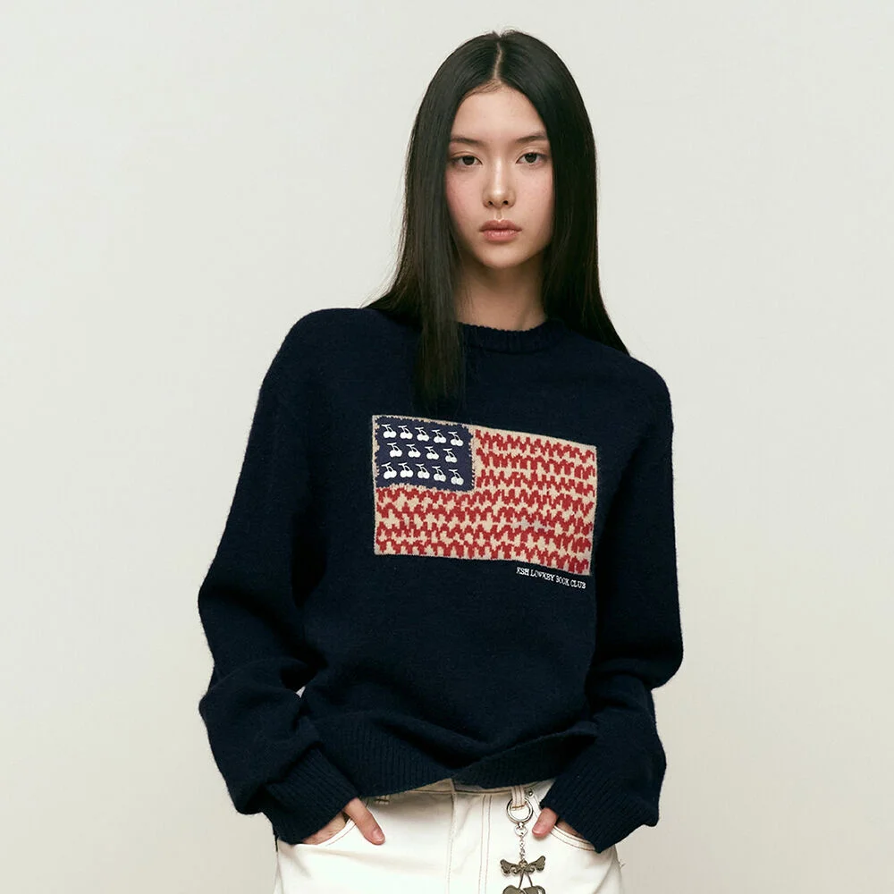 櫻桃 USA 圖案 針織衫