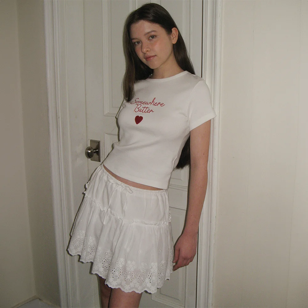 Charlotte Lace Mini Skirt - Ivory