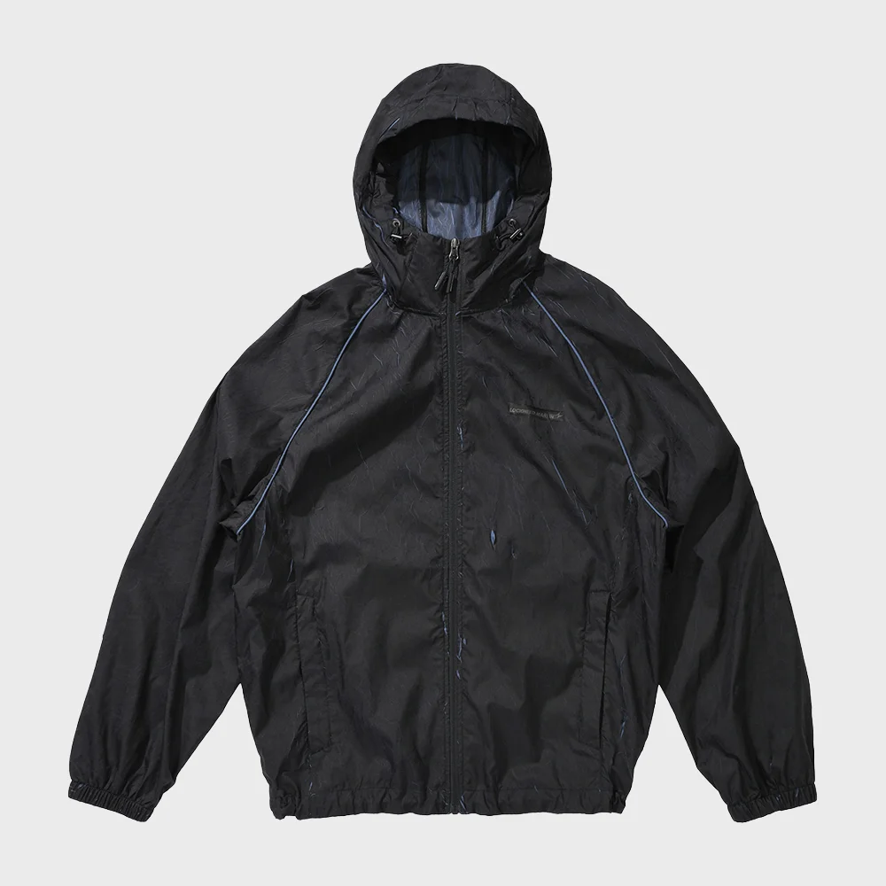 CREASE TWO-TONE WINDBREAKER (BLACK)
