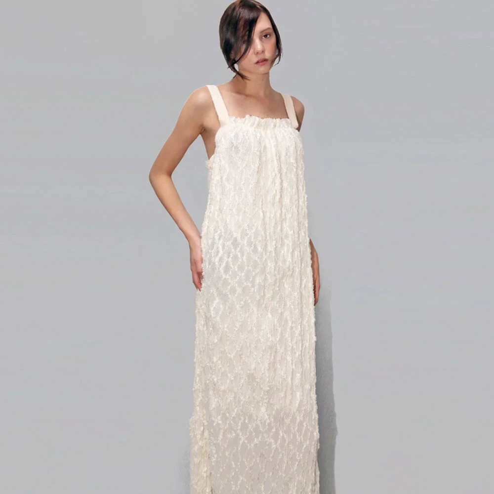 褶皺 珍珠 背心 象牙色 連身裙_ Pleats Pearl IV dress
