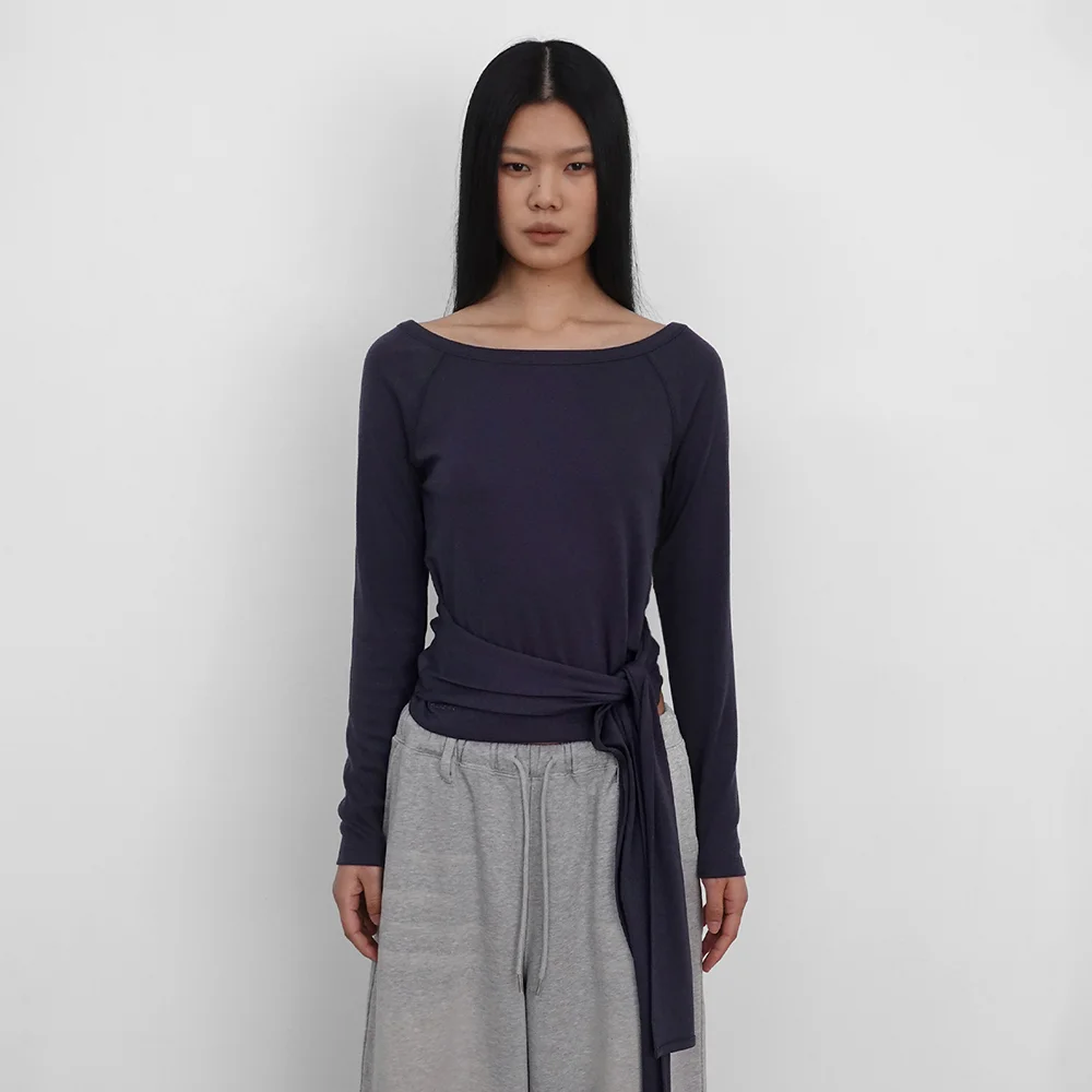 Strap Off shoulder T_Charcoal