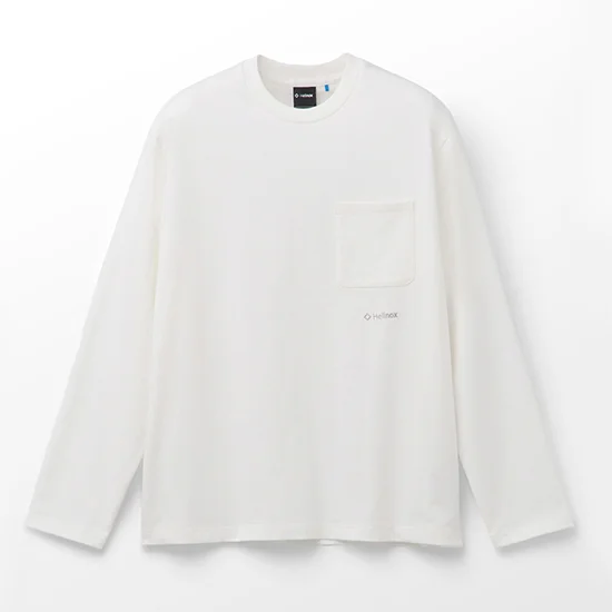 口袋 長袖T恤_White