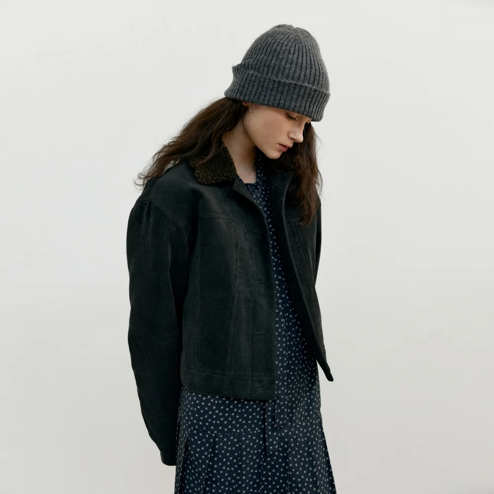 CORDUROY PADDED JACKET CHARCOAL
