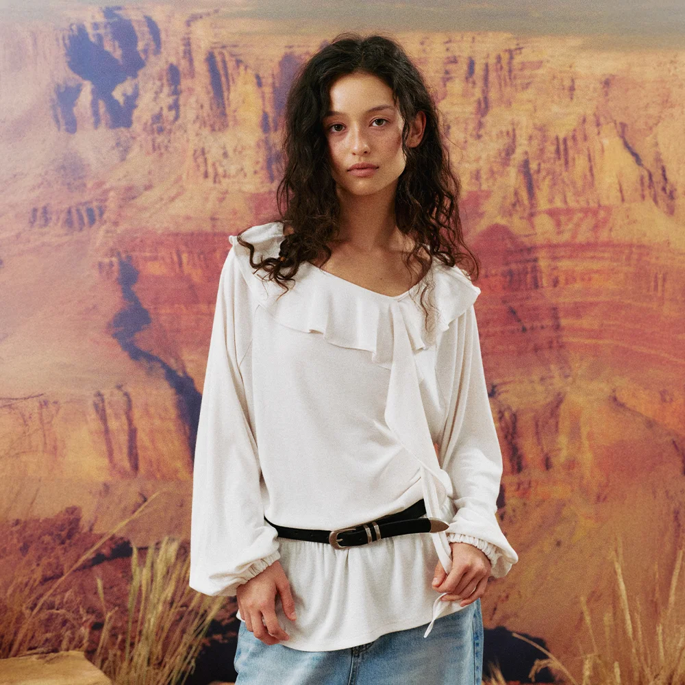 YUL FRILL TEE_CREAM