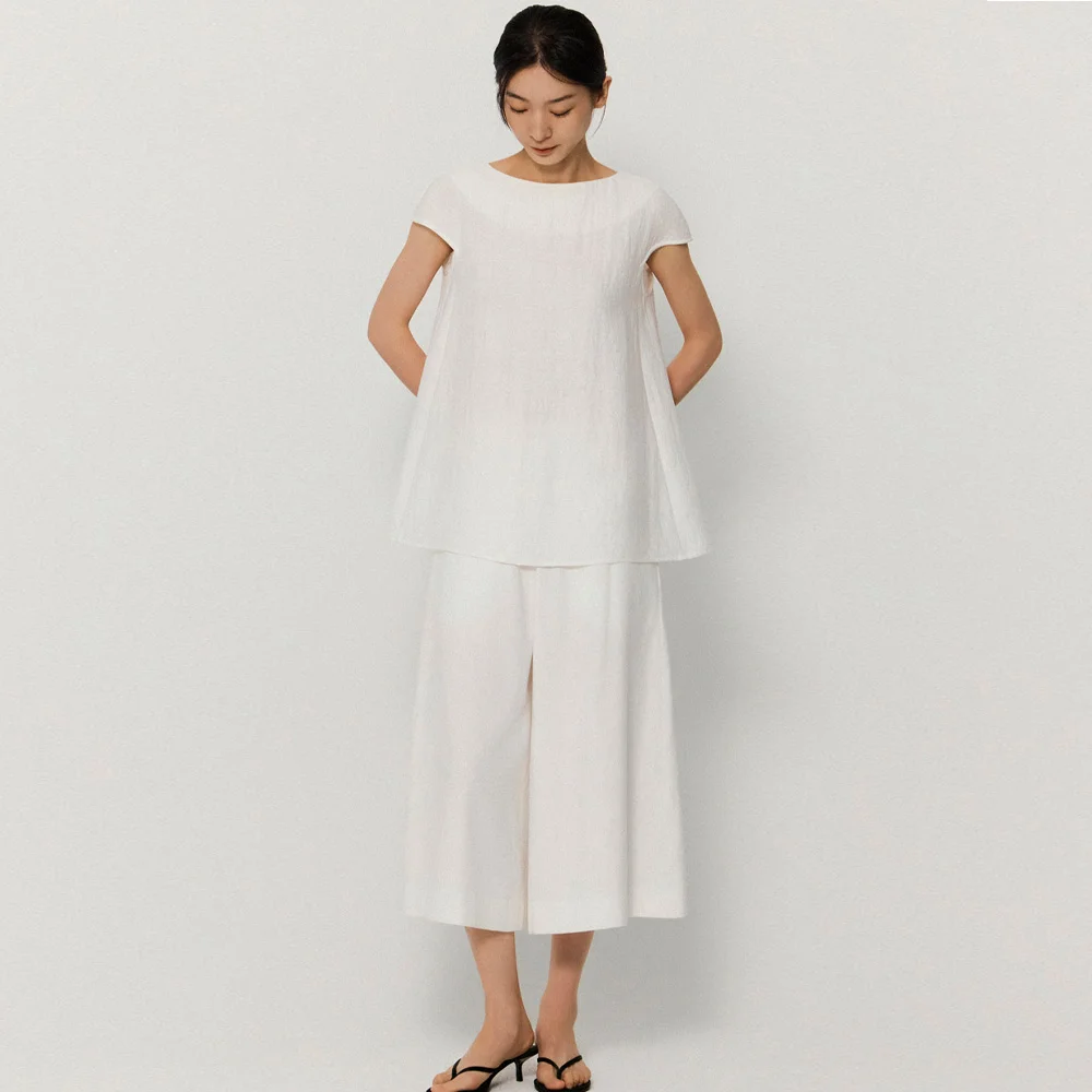 linen wide pants_white