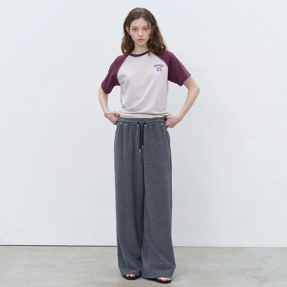 Stripe terry easy pants _Gray