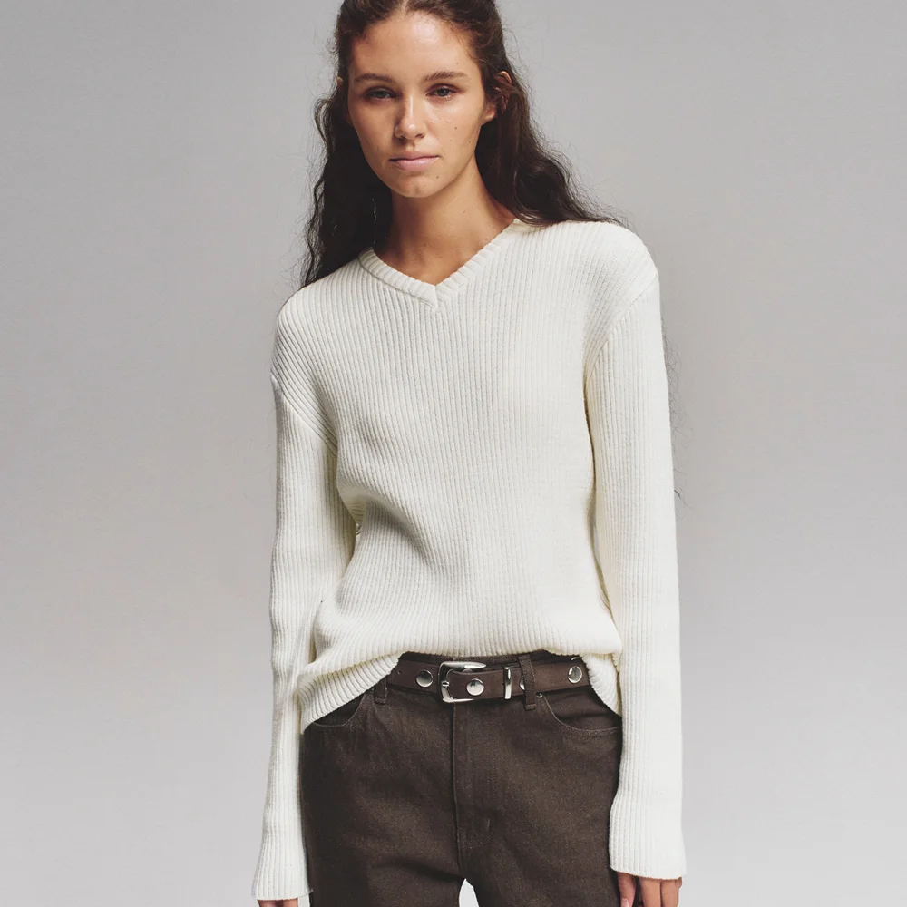 Dove v-neck knit (ivory)