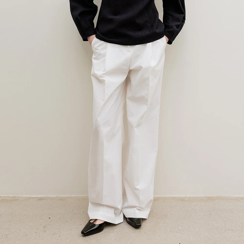 Sole One-Tuck Wide Pants White