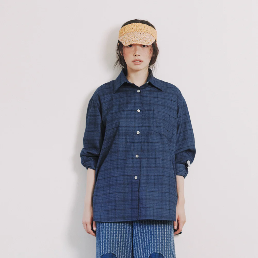 FISHERMAN SHIRT NAVY CHECK