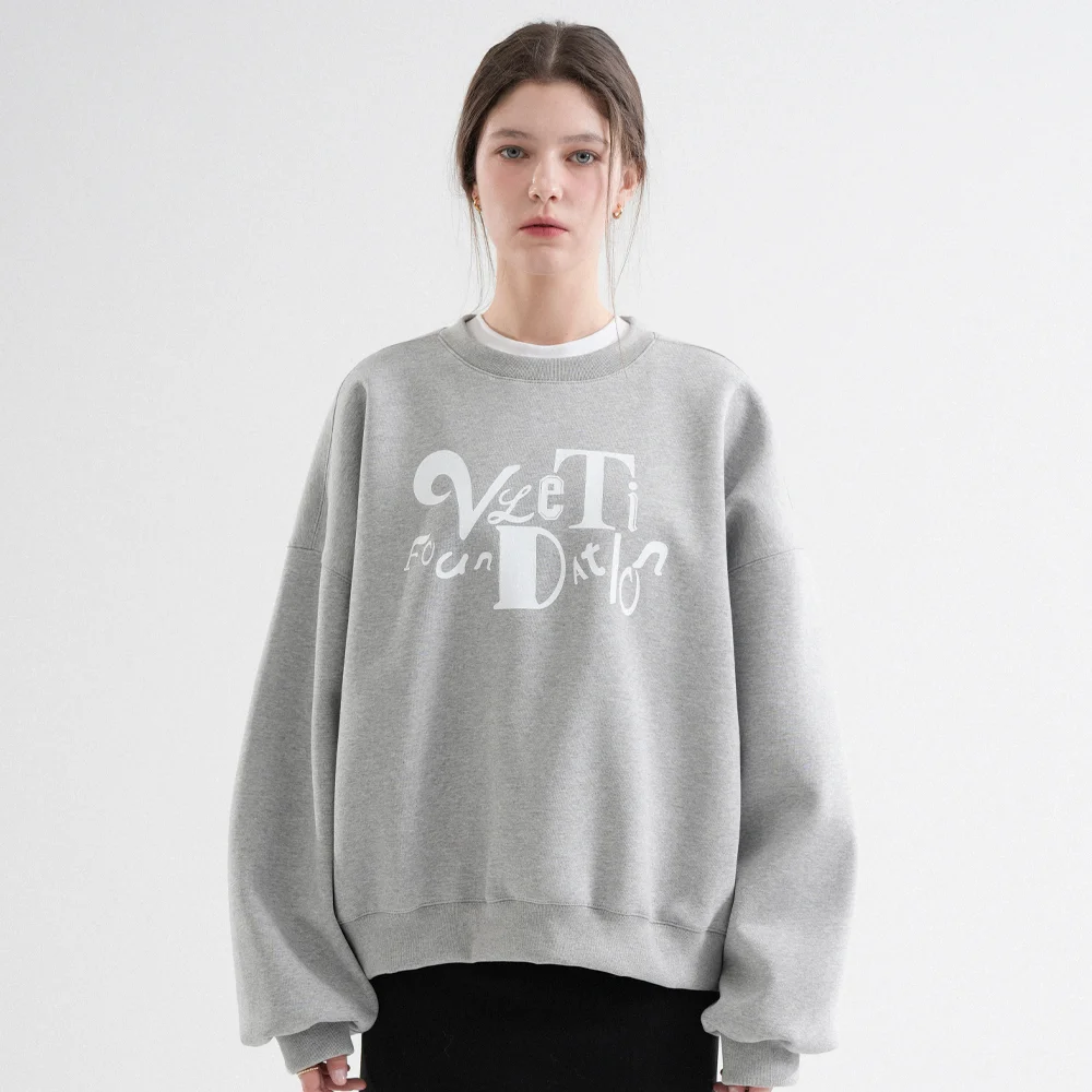 Tentadumble Oversized Logo Fluff Sweatshirt (Gray)