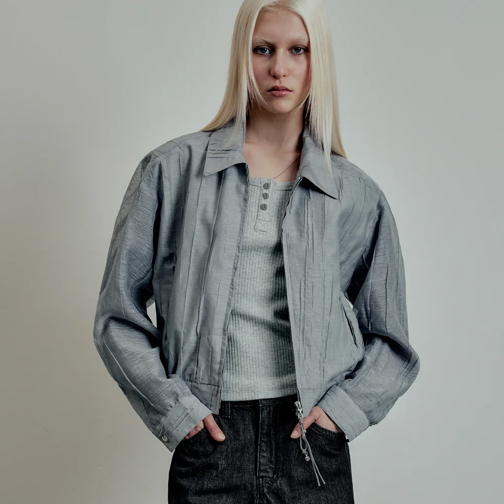 TWIZZLER Organza Blouson Jacket Grey