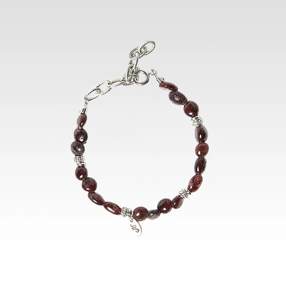 Refined Pebble 手鏈 酒紅色