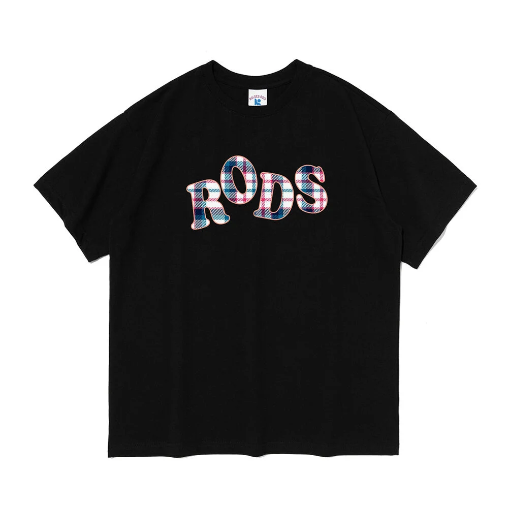 RODS 格紋 標誌 短袖T恤 (黑色)
