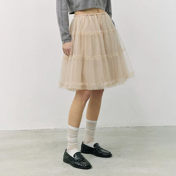 TUTU MIDI SKIRT BEIGE
