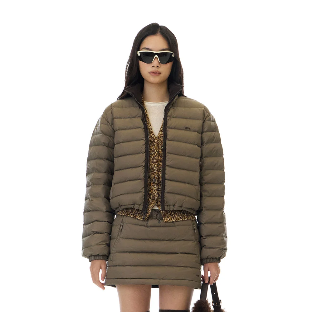 ISA REVERSIBLE DOWN JACKET (LIGHT BROWN/BROWN)