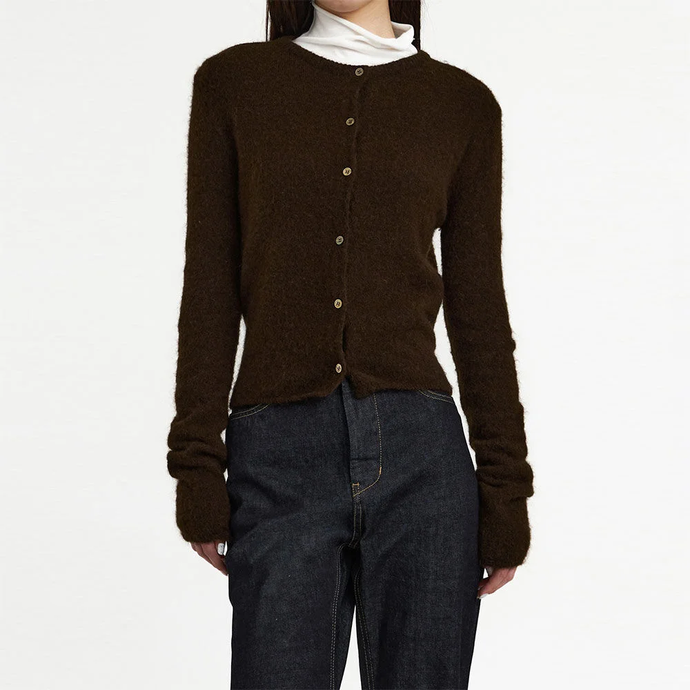 22FW Mohair-Blend Cardigan Brown