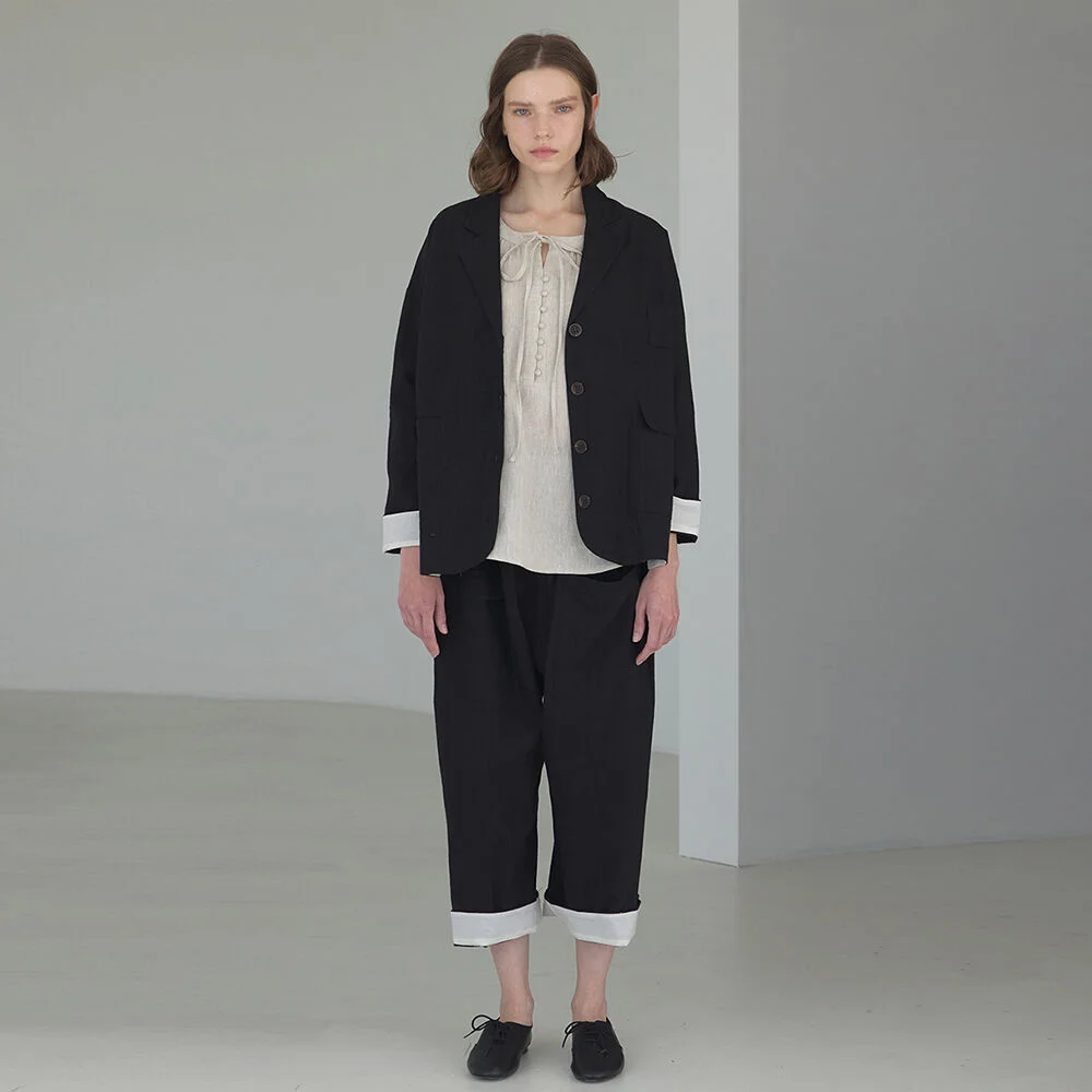 vintage linen pocket trousers