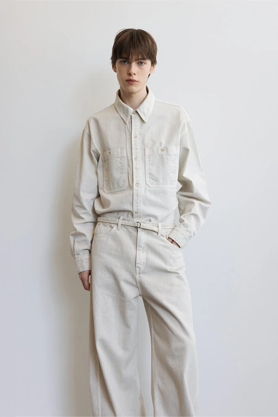 GARMENT-DYED DENIM SHIRT