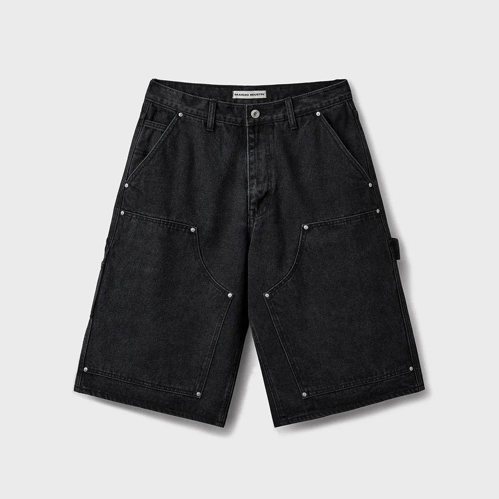 DOUBLE KNEE CARPENTER DENIM SHORTS
