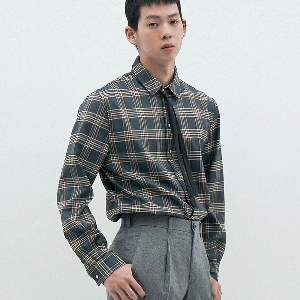 格紋 斜紋 襯衫(UNISEX)_UTS-FS25