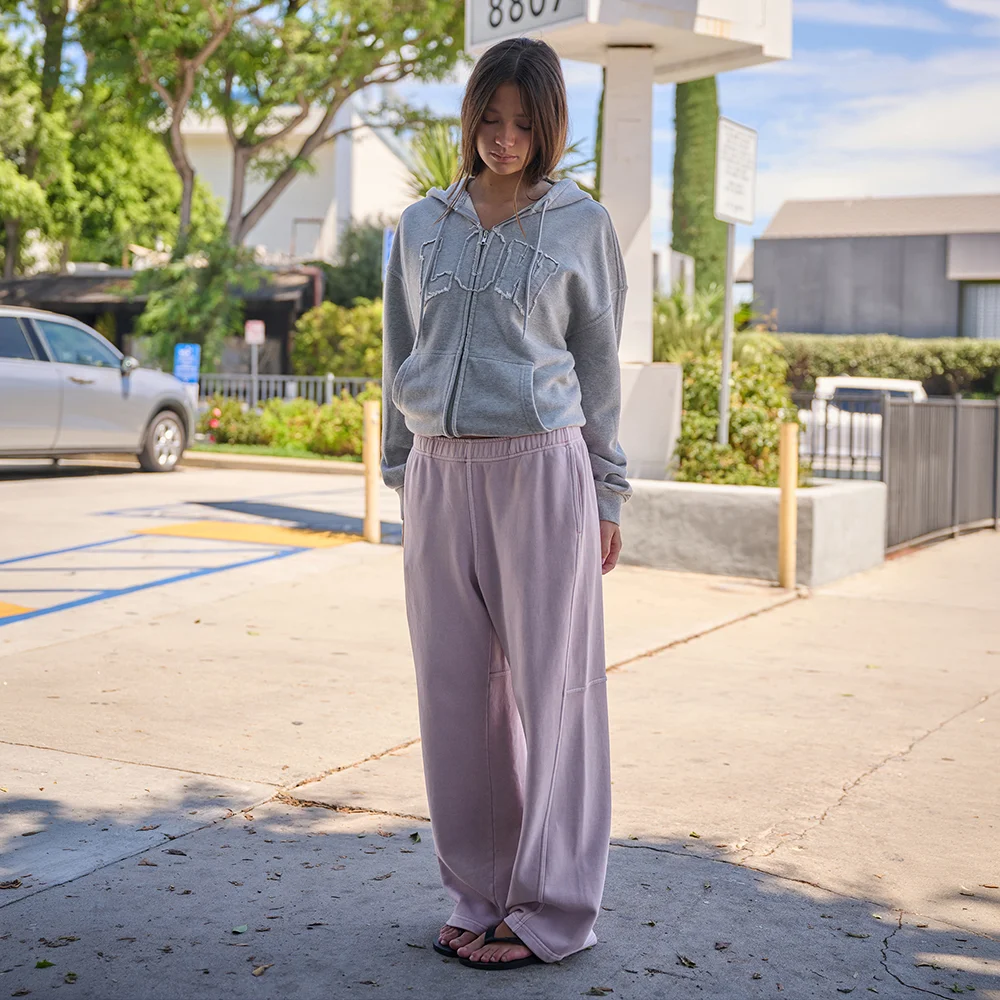 WASHED LOOSE FIT SWEATPANTS_SOFT PINK
