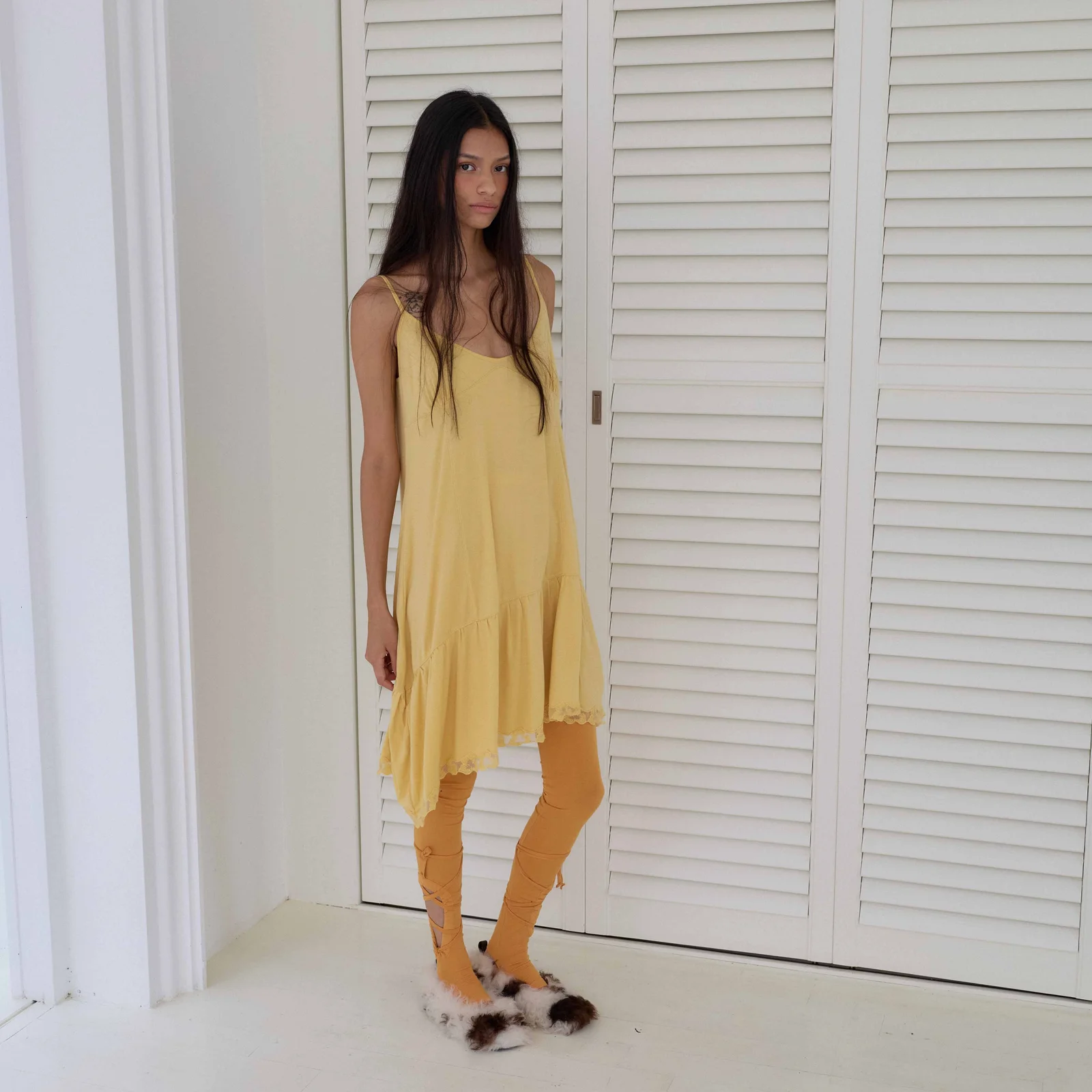 Maple Lace Sleeveless Dress / Mustard