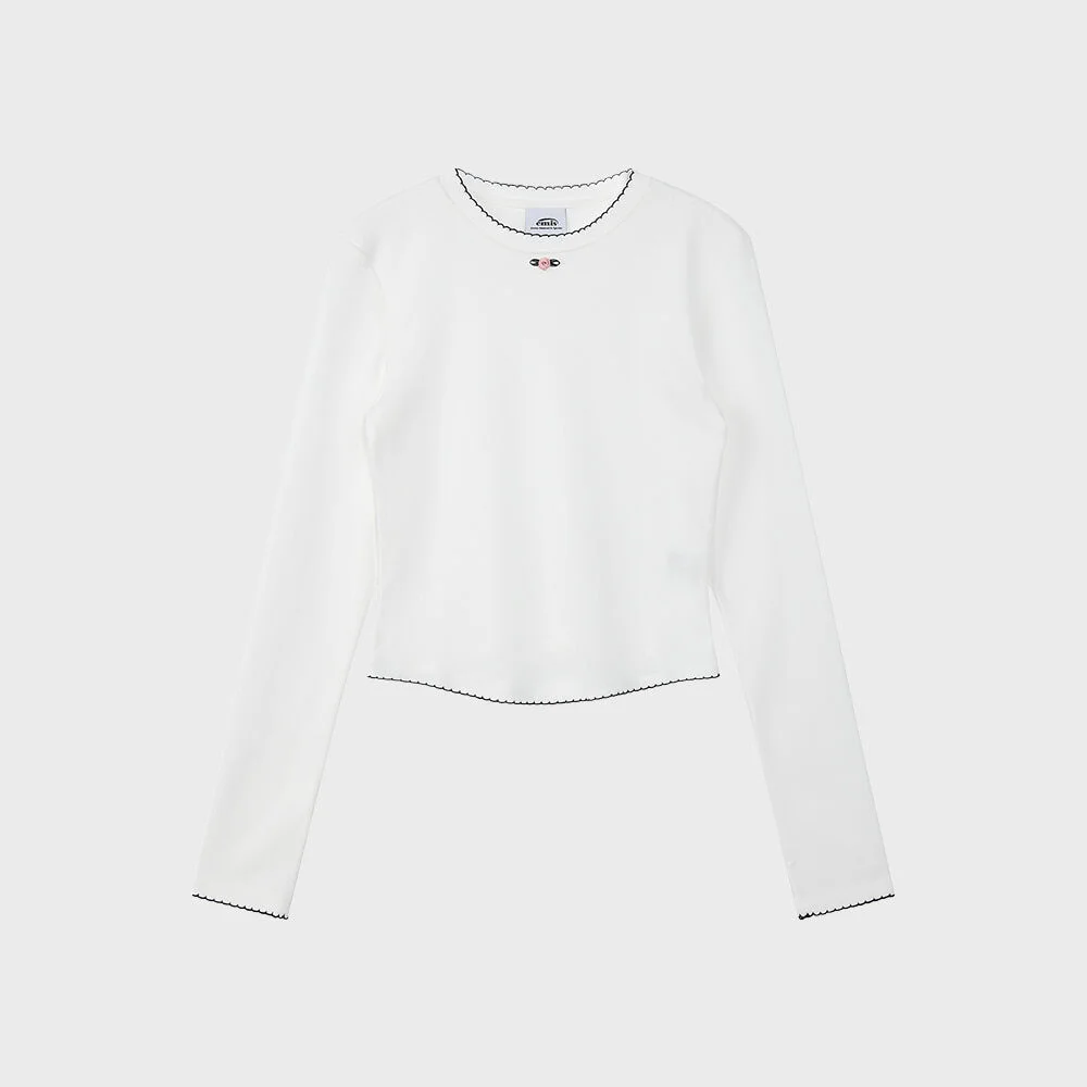 (WOMENS) MINI CORSAGE SLEEVE TOP-WHITE