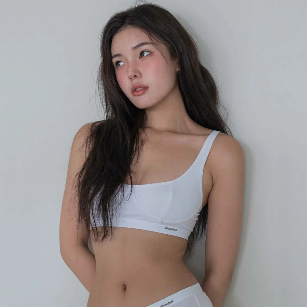 Minimal Garments Cotton Cut Line Bralette (Wireless)_2colors