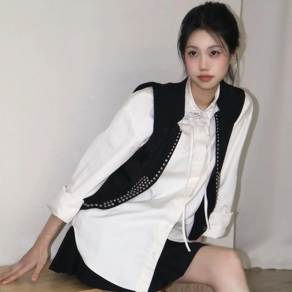 胸針 兩用 襯衫_奶油