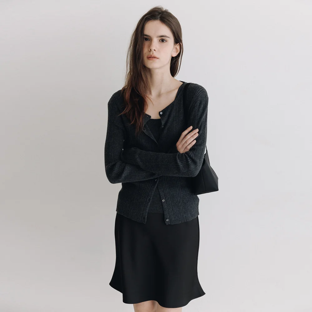 Woody Cardigan_Charcoal