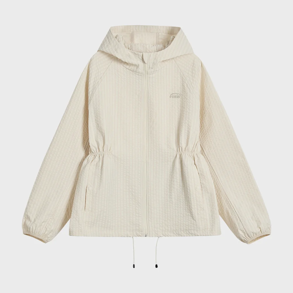 (W) PACKABLE WINDBREAKER-IVORY