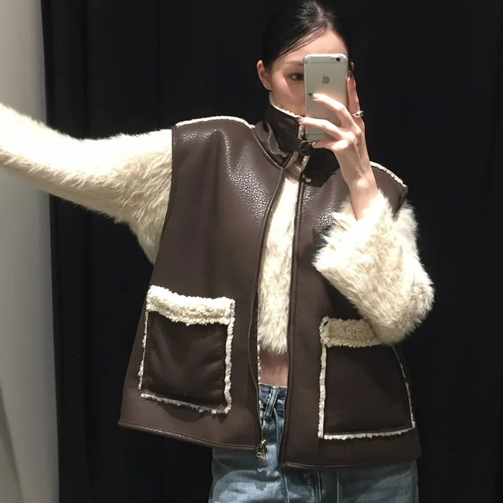 Shearling Mustang Vest_BROWN (W25-OT14)
