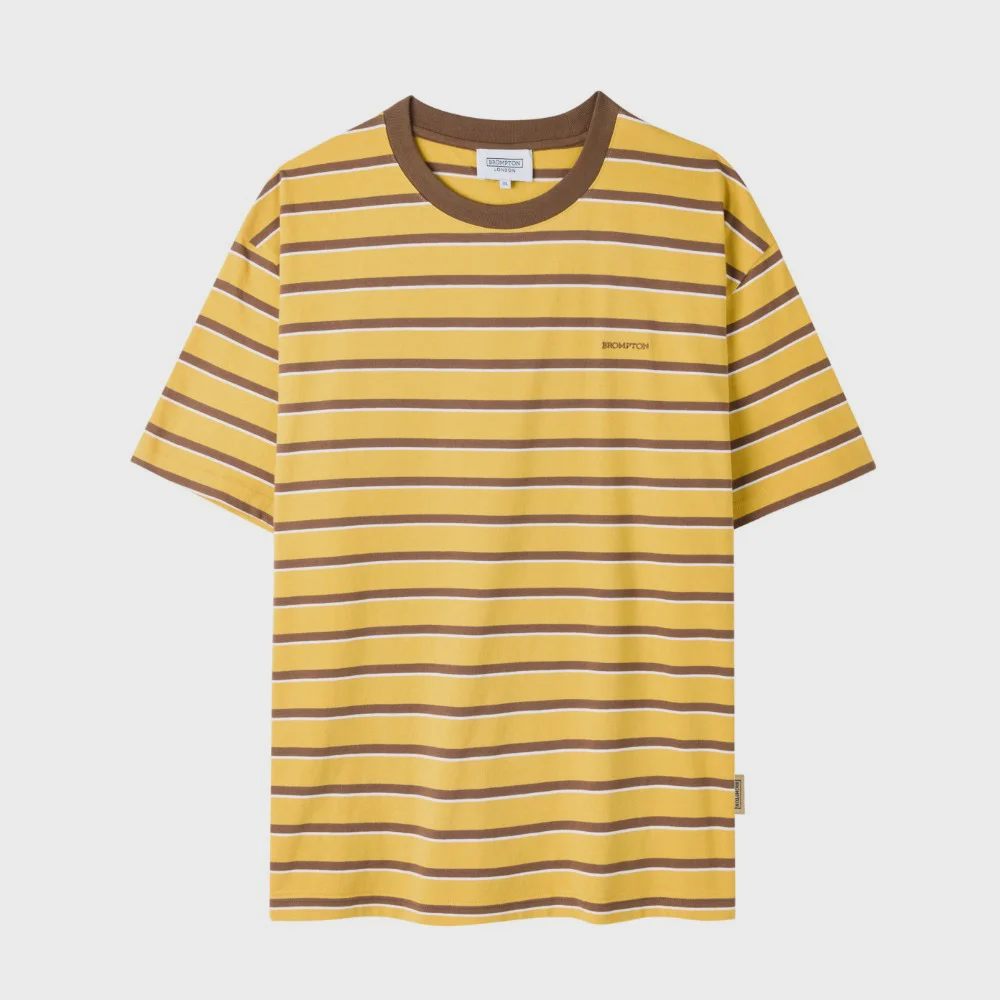 STRIPE HALF SLEEVE T-SHIRT - MUSTARD (P262UTS135)