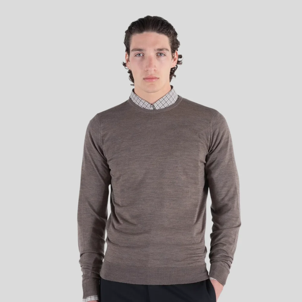 LUNDY Extra Fine Merino Wool Standard Fit Crew Neck Pullover Core 10 Colors