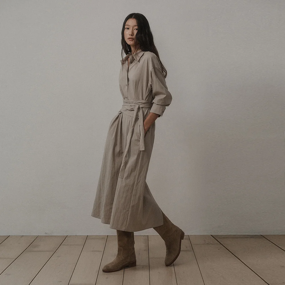 RENEE STRAP LONG DRESS_BEIGE