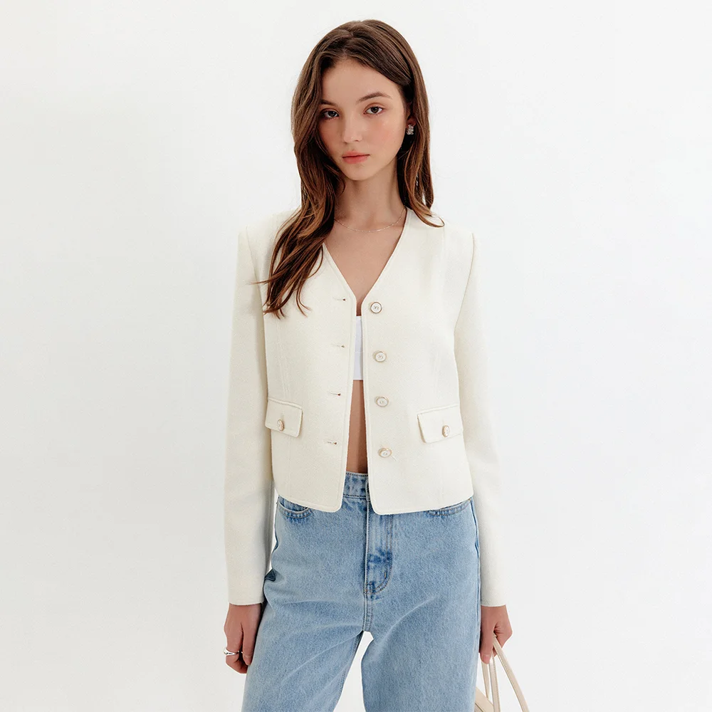 都市 鈕扣 外套_象牙色 / URBAN BUTTON JACKET_IVORY