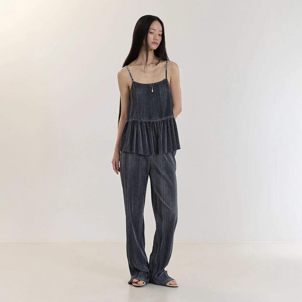 PLEATS LONG PANTS(INDIGO BLUE)