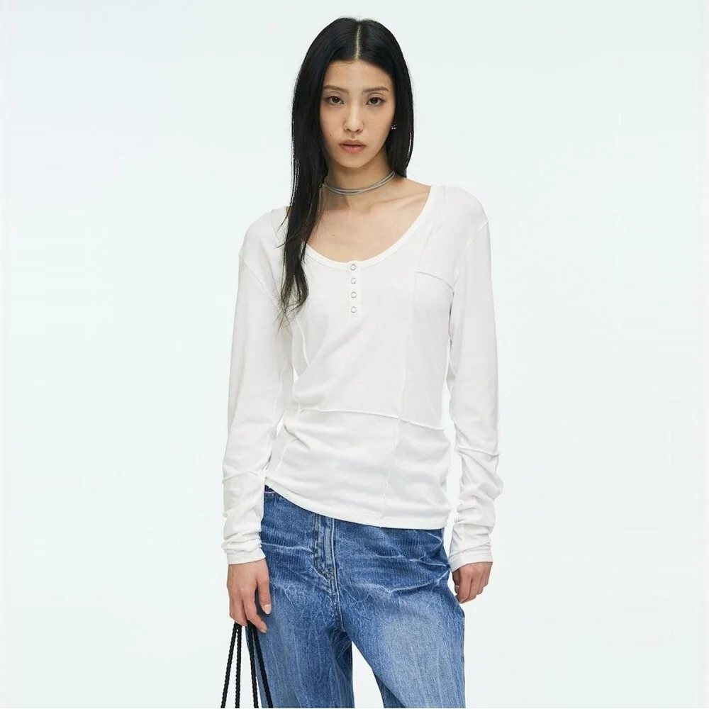 Henry Neck TShirt White (AG6241A021)