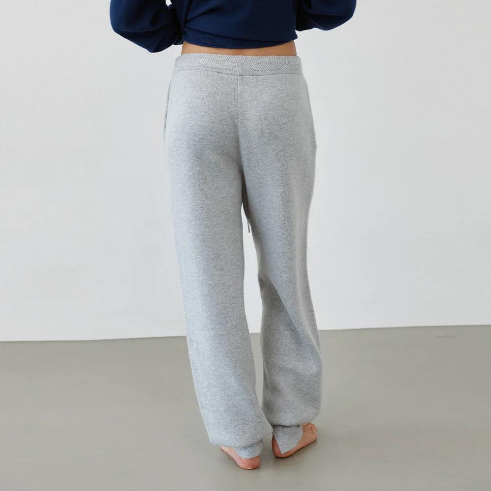 Demure Rib Pants (Light Grey)