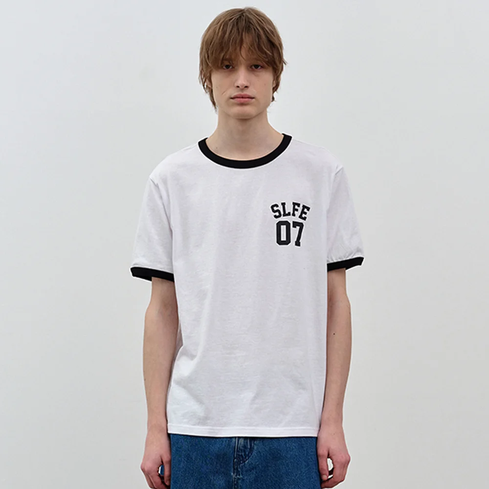 純棉 Ringer 短袖 T恤 2 White