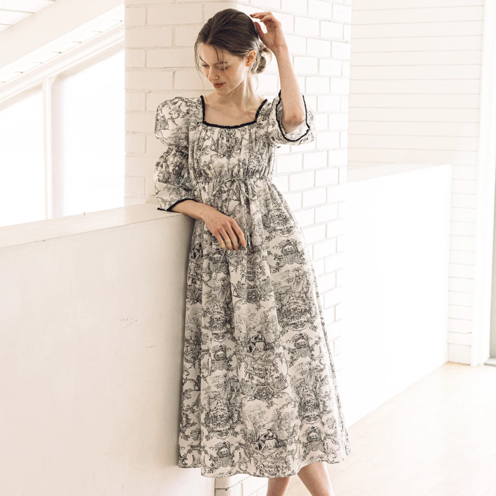 De Vreve Bella Toile de Toile de Jouy 主場 連身裙 (4col)