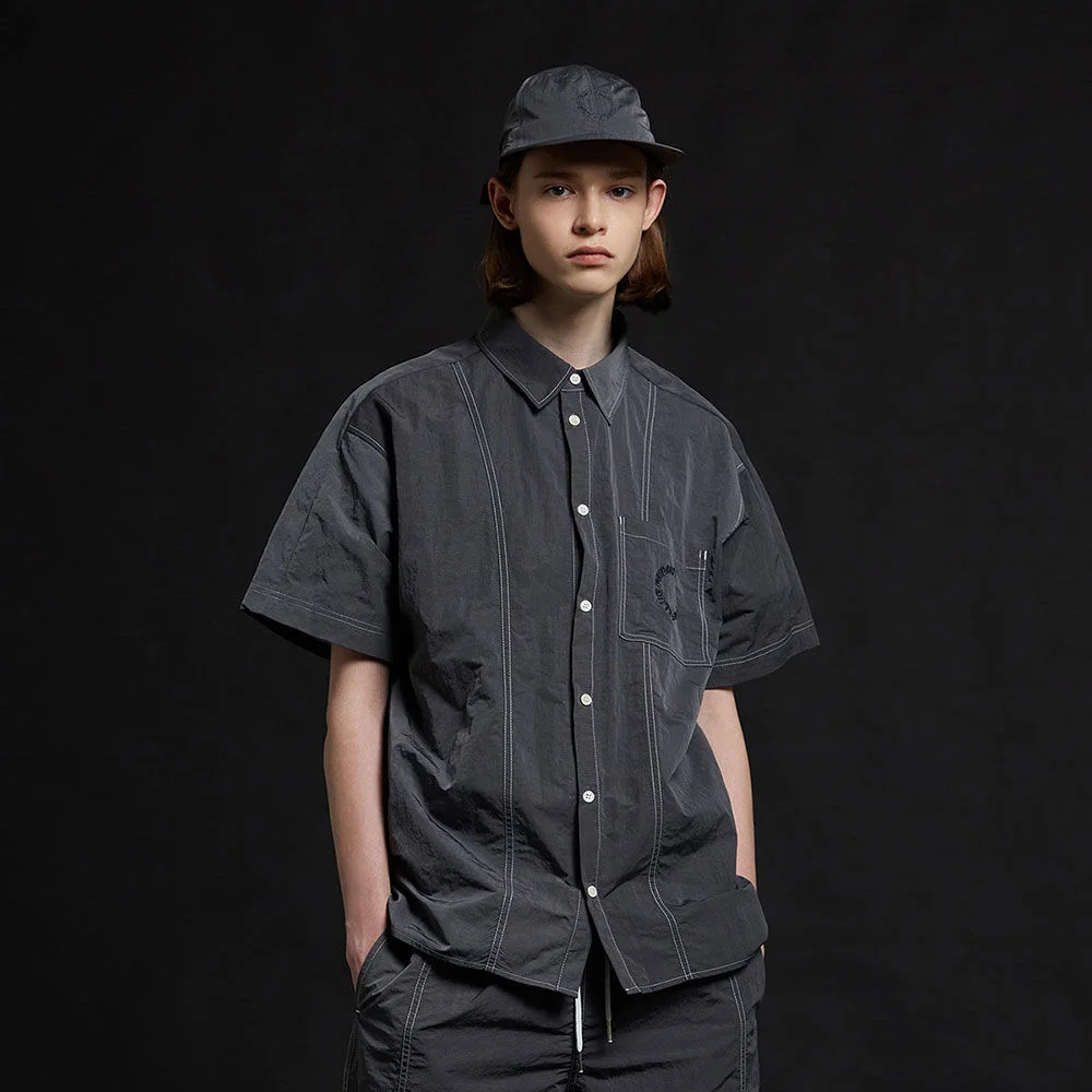 NYLON SHORT SLEEVE SHIRT_MEN(DARK GRAY)