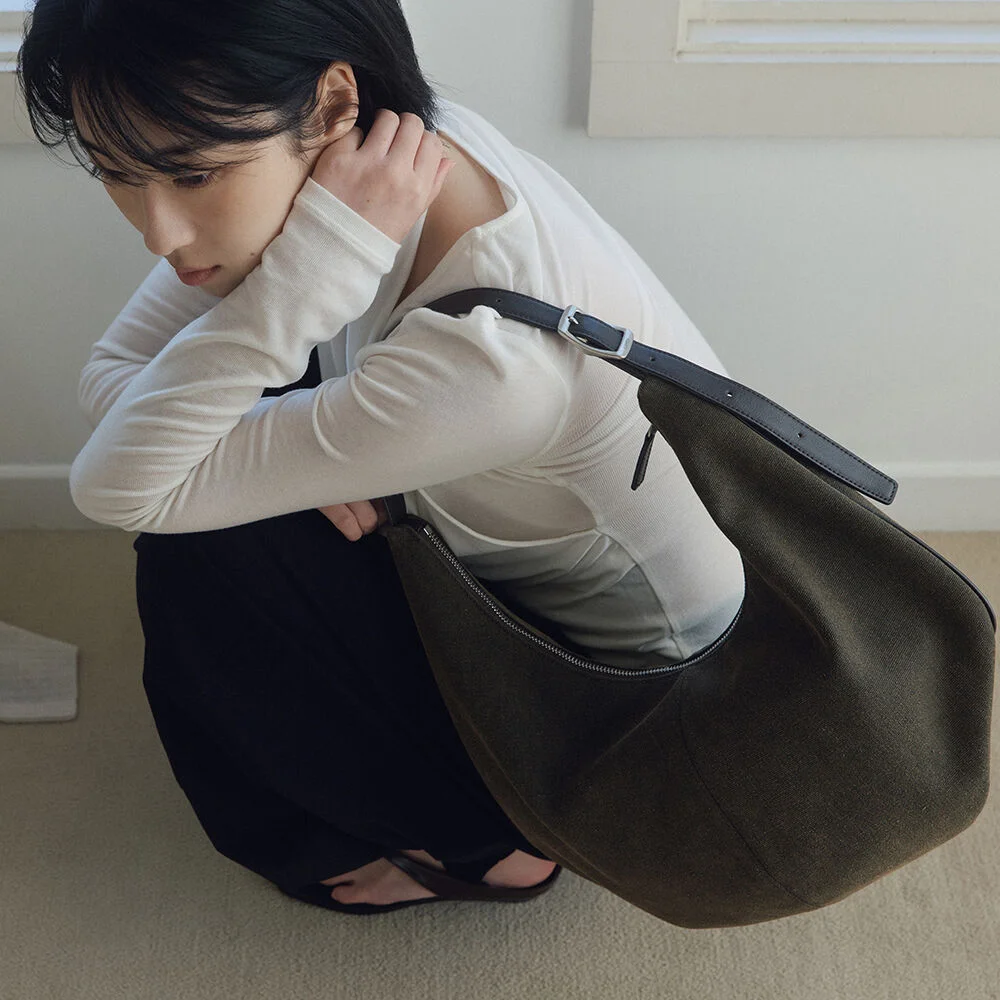 MOSSY HOBO BAG (CANVAS KHAKI)