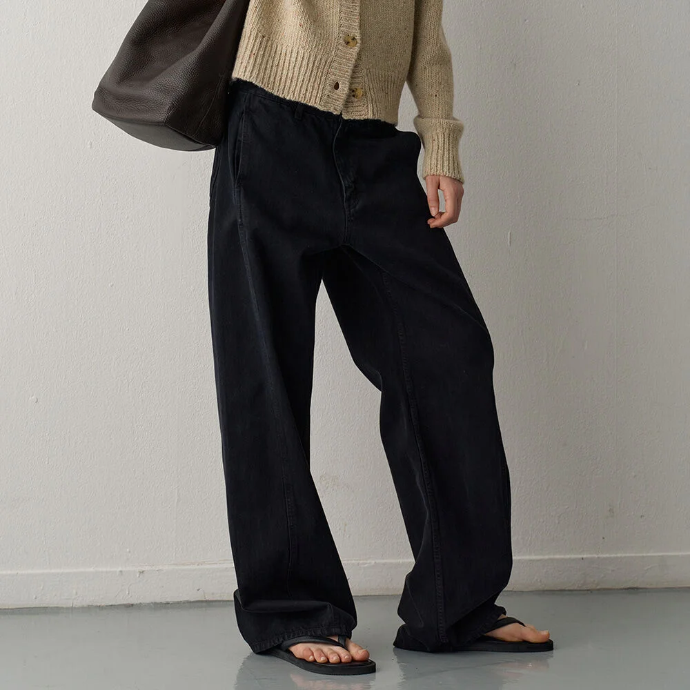 弧形 牛仔_vintage black