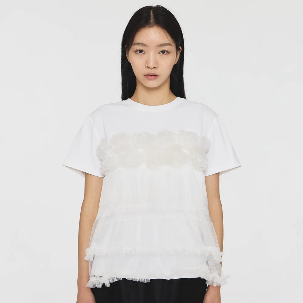 ROSE SYMPHONY SHORT SLEEVE - WHTIE