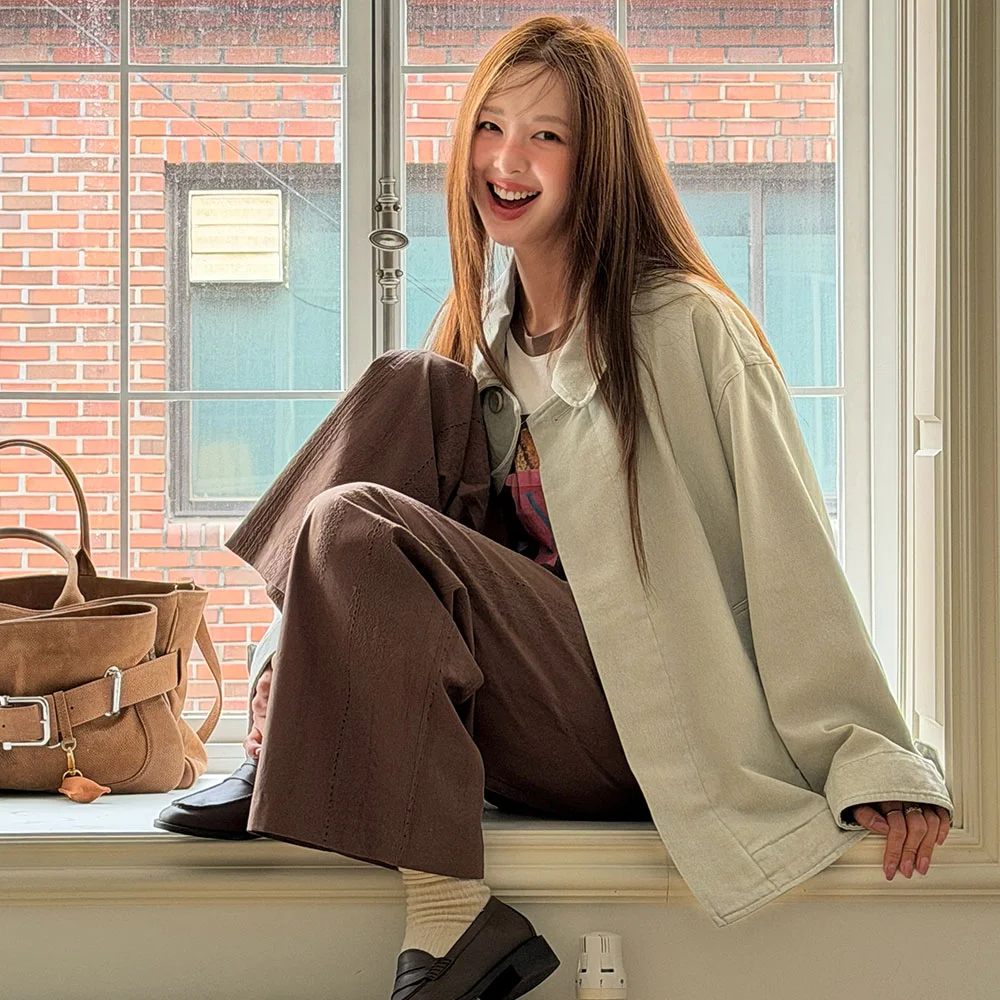 Lace Pattern Wide Pants(Brown)