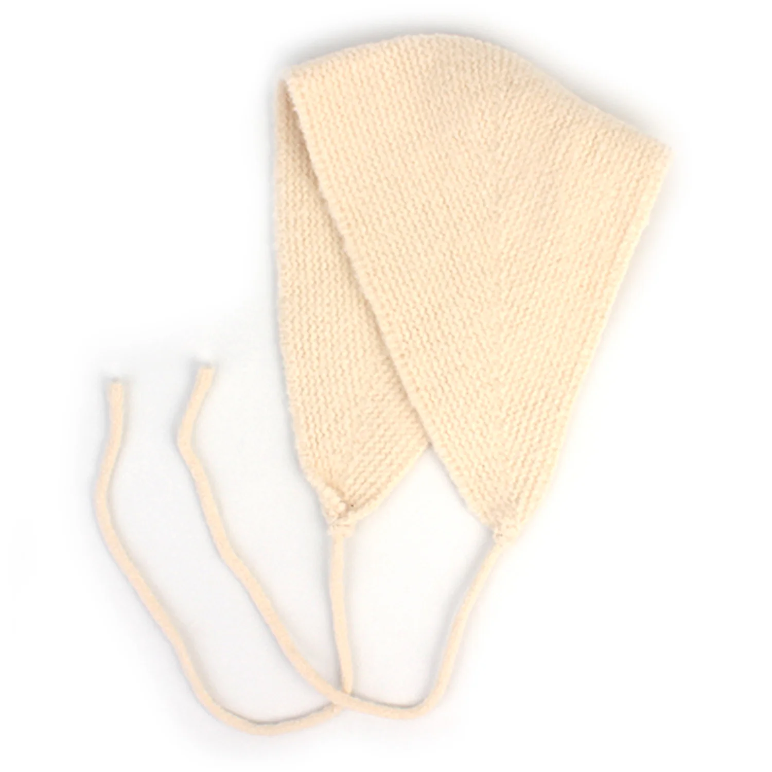 Wool Ear Wamer Ivory Knit Bonnet Hat Bonnet Hat
