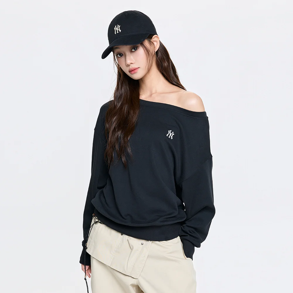 女裝 基本款 露肩 衛衣 NY (Black)