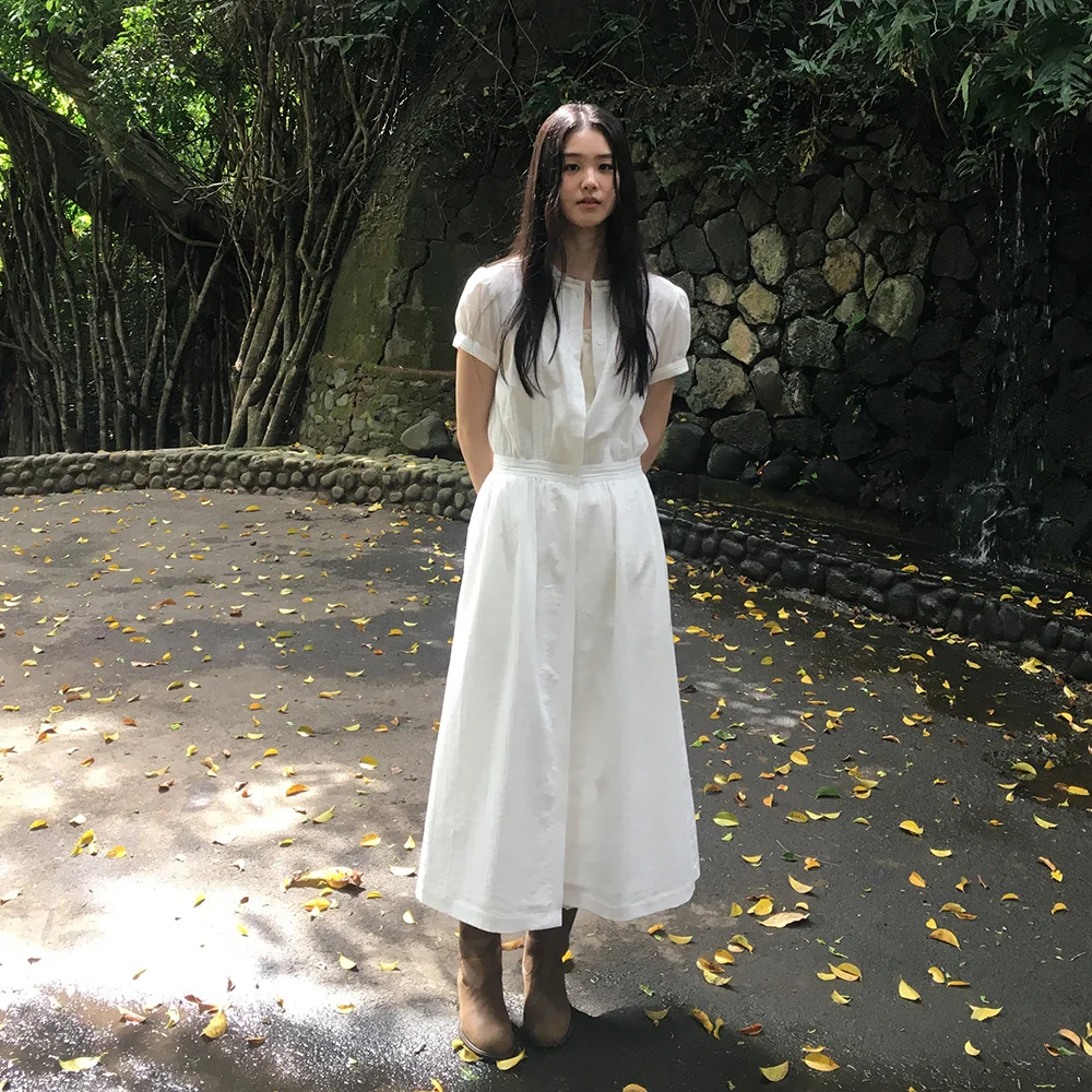 ELISE PINTUCK LACE ONE PIECE (IVORY)