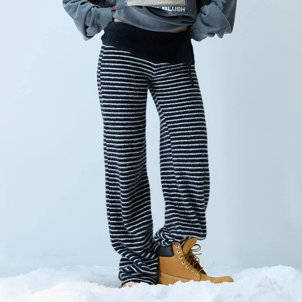 L21 COZY PLUFFY KNIT PANTS(OREO)